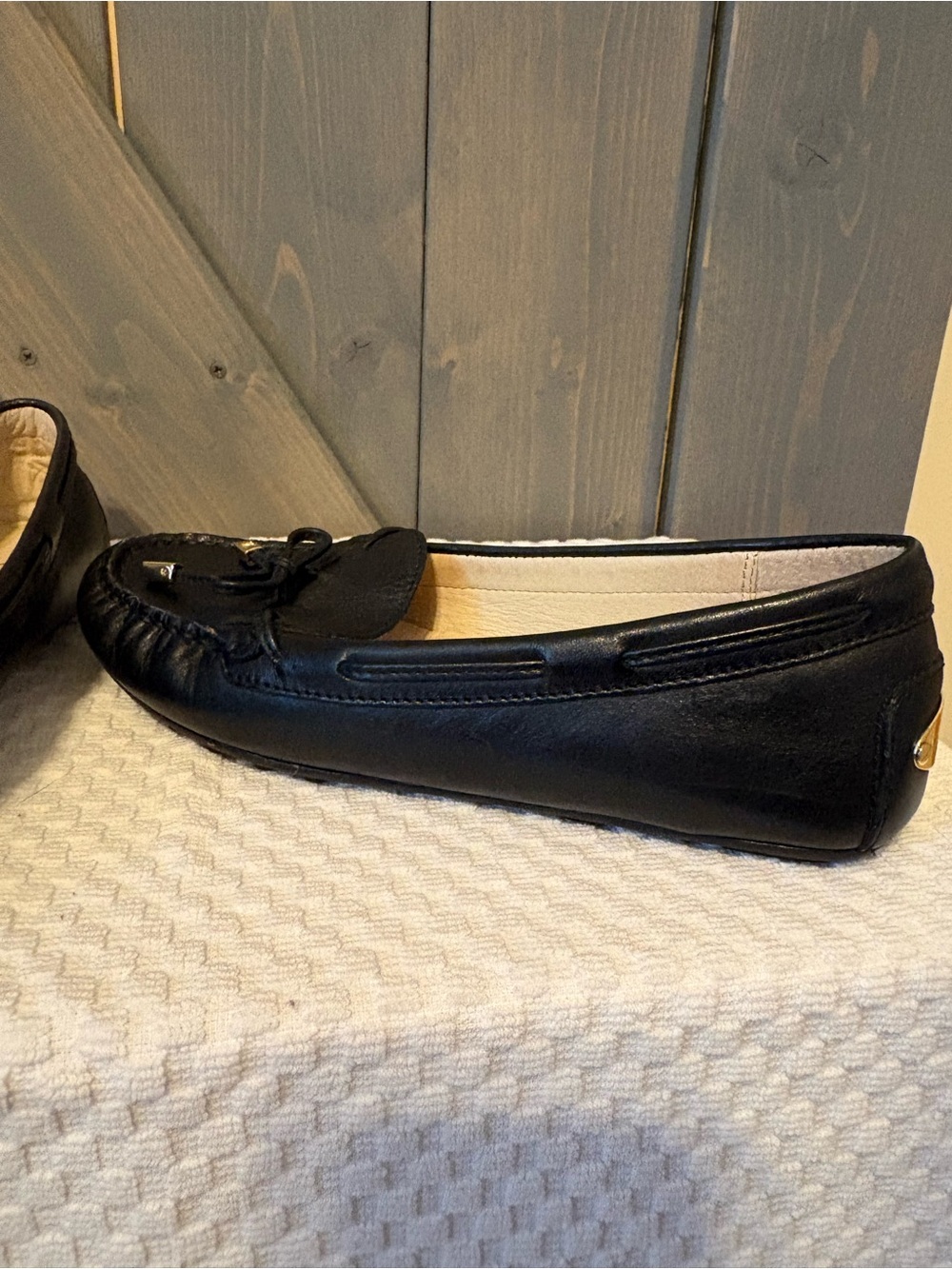 MICHAEL Michael Kors Sutton Black Leather Moccasin Loafers Size 6 - Picture 10 of 13